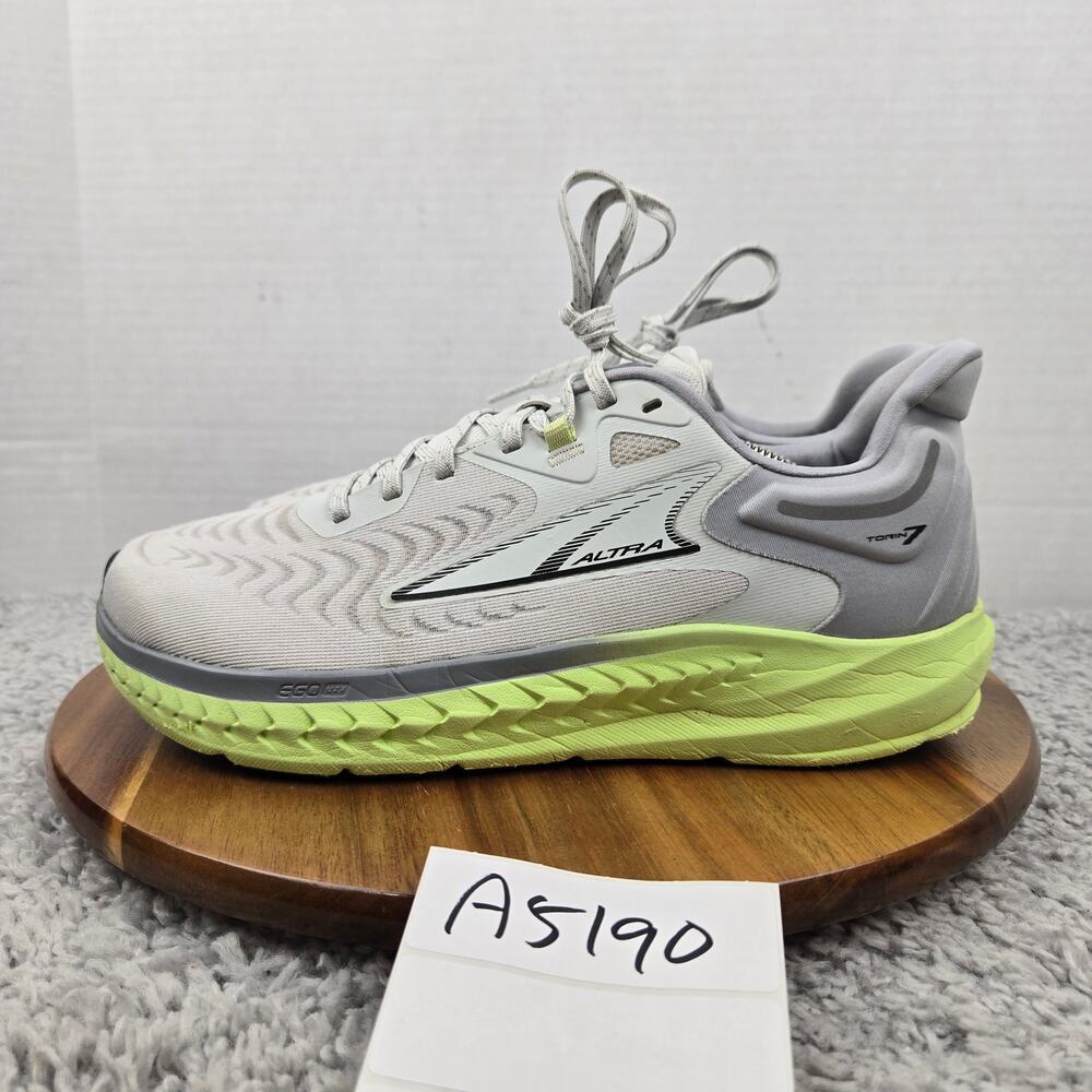 Altra Mens 9 Torin 7 Gray Green Athletic Performance Daily Gym Road Running Shoe